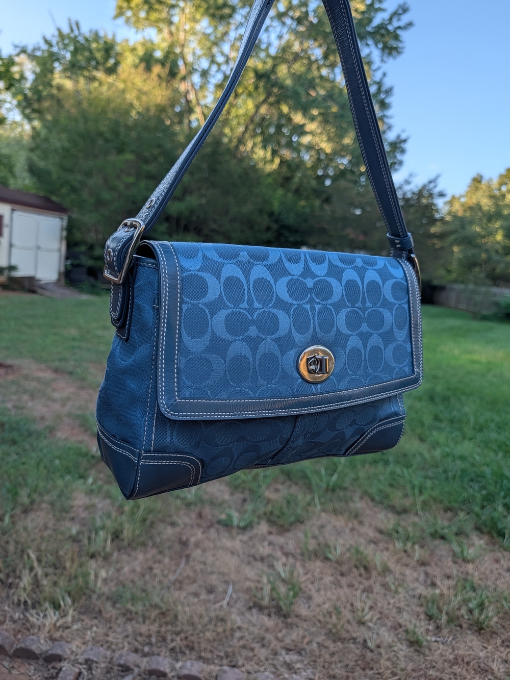 Coach Hampton Signature Flap Bag - Picture 5 of 16